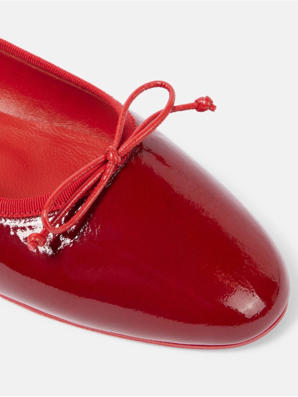 Christian Louboutin Glossy Red Patent Ballet Flats with Bow Trim size 40 - Picture 3 of 12